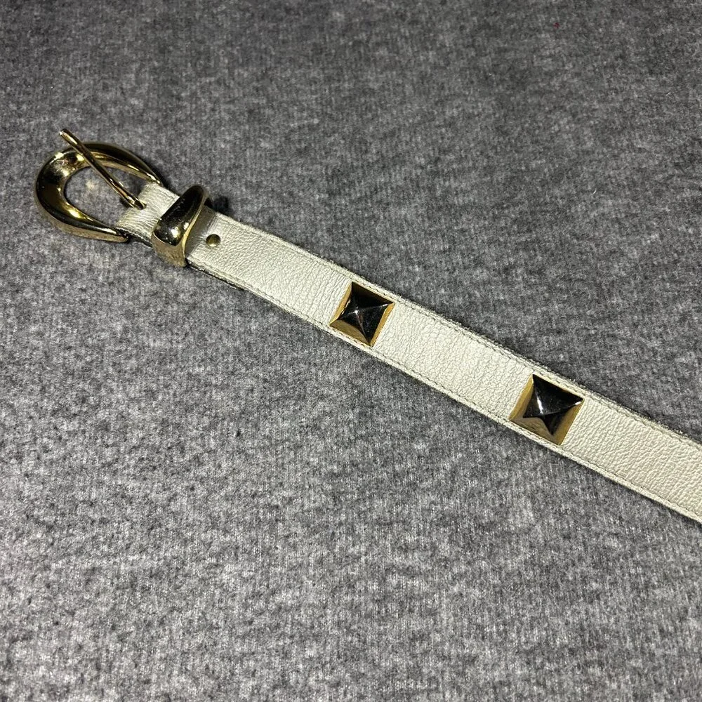 Leather‎ Punk Belt Gray Pyramid Studded Punk VTG 80s Made in USA Size Small 29